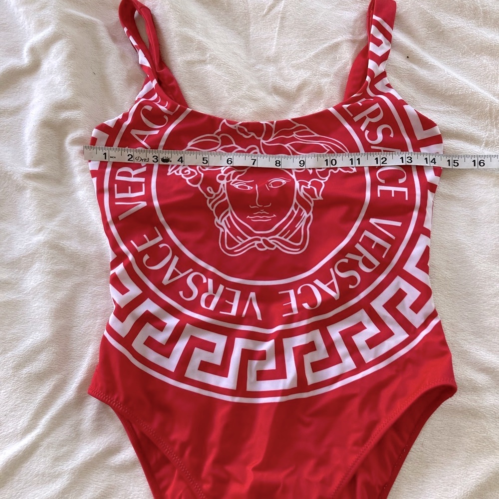 Red Versace Medusa one piece swimsuit like new XS/S